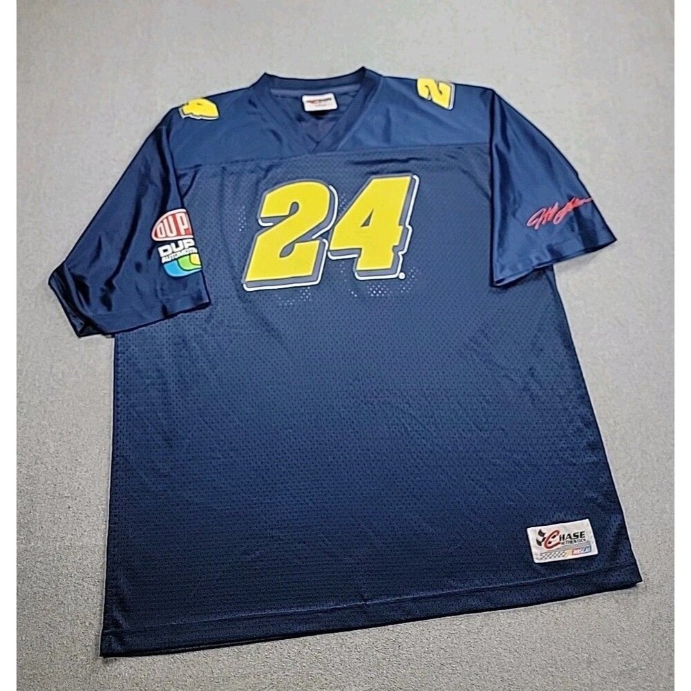Vintage Jeff Gordon Jersey Mens XL Blue DuPont NASCAR Chase Authentics Racing